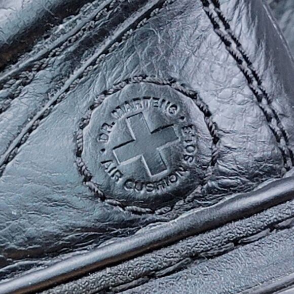 Dr Martens Tevin Shoes Men's Size 9 M Black Leather Air Cushion Elastic Slip-On - Picture 11 of 16